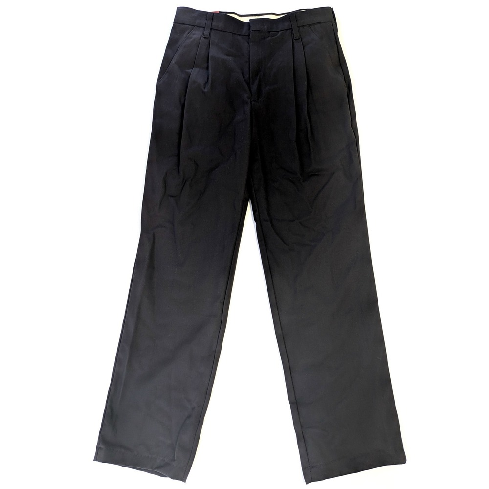 Red Kap Mens Pleated Work Pants Black Twill PT38BK9 30x37U (fits 30x32) New NWT